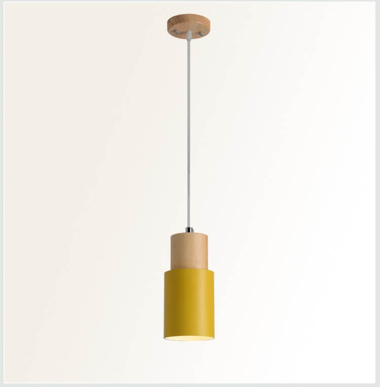 Nordic Macaron Cylinder Aluminum 1-Light Single LED Pendant Light 14