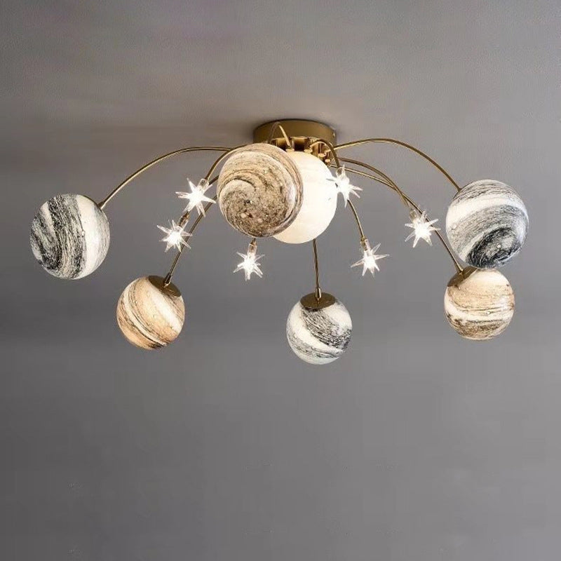 Elara Haus Planet Glass Ball Ceiling Light