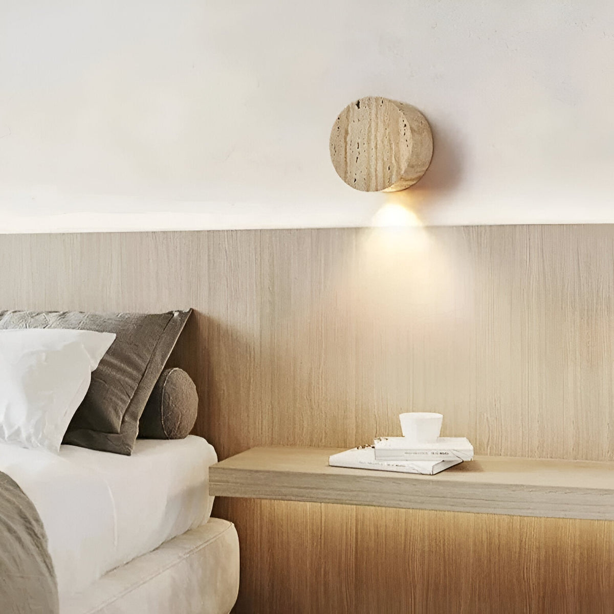 Elara Haus Round Floating Plate Wall Light with Concealed LED
