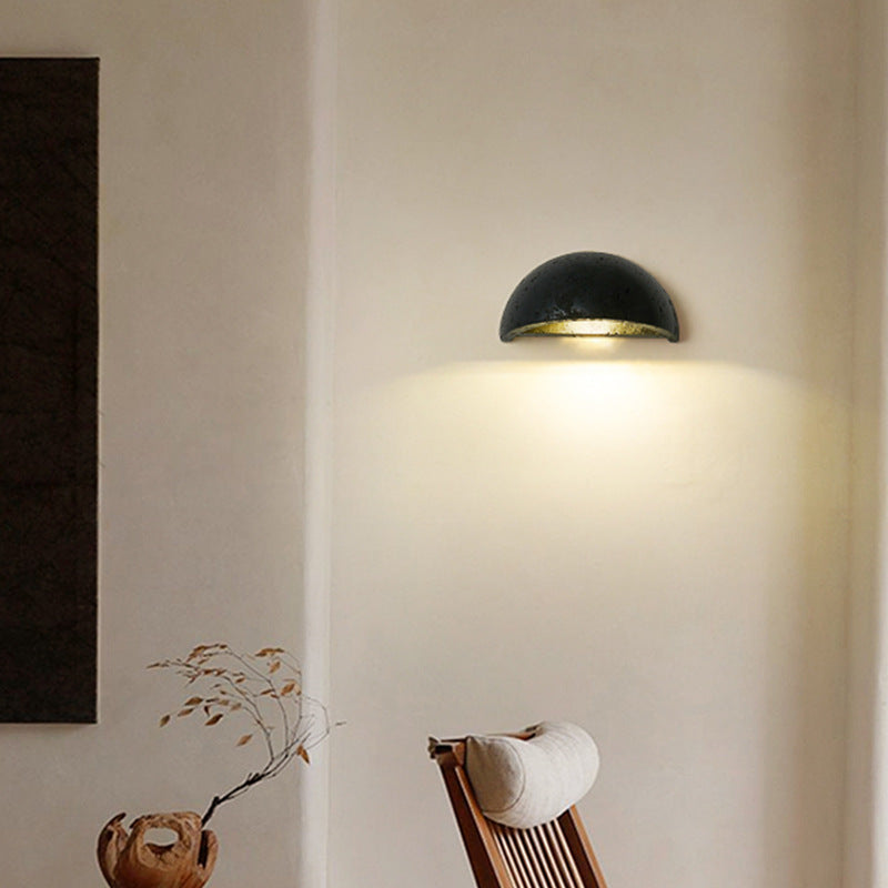 Elara Haus Semicircular Stone Dome Wall Sconce
