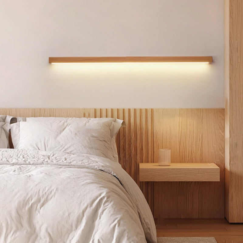 Japanese Simple Solid Wood Strip LED Wall Sconce Lamp 9