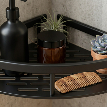 Corner Shower Shelf with Perforated Base
