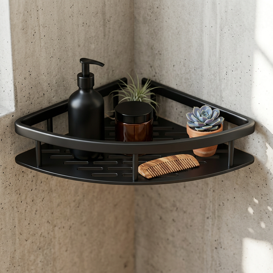 Corner Shower Shelf with Perforated Base