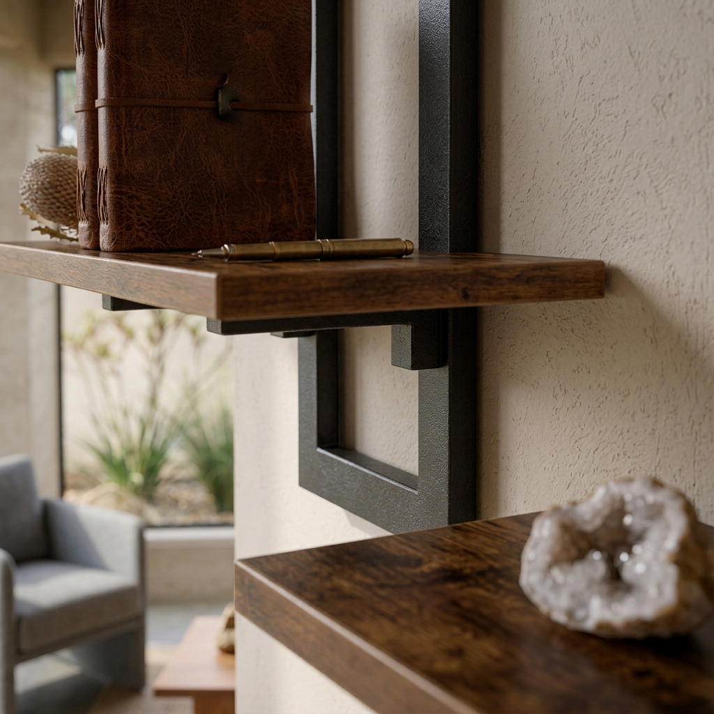 Elara Haus 2-Tier Metal Frame Wall Shelves Set