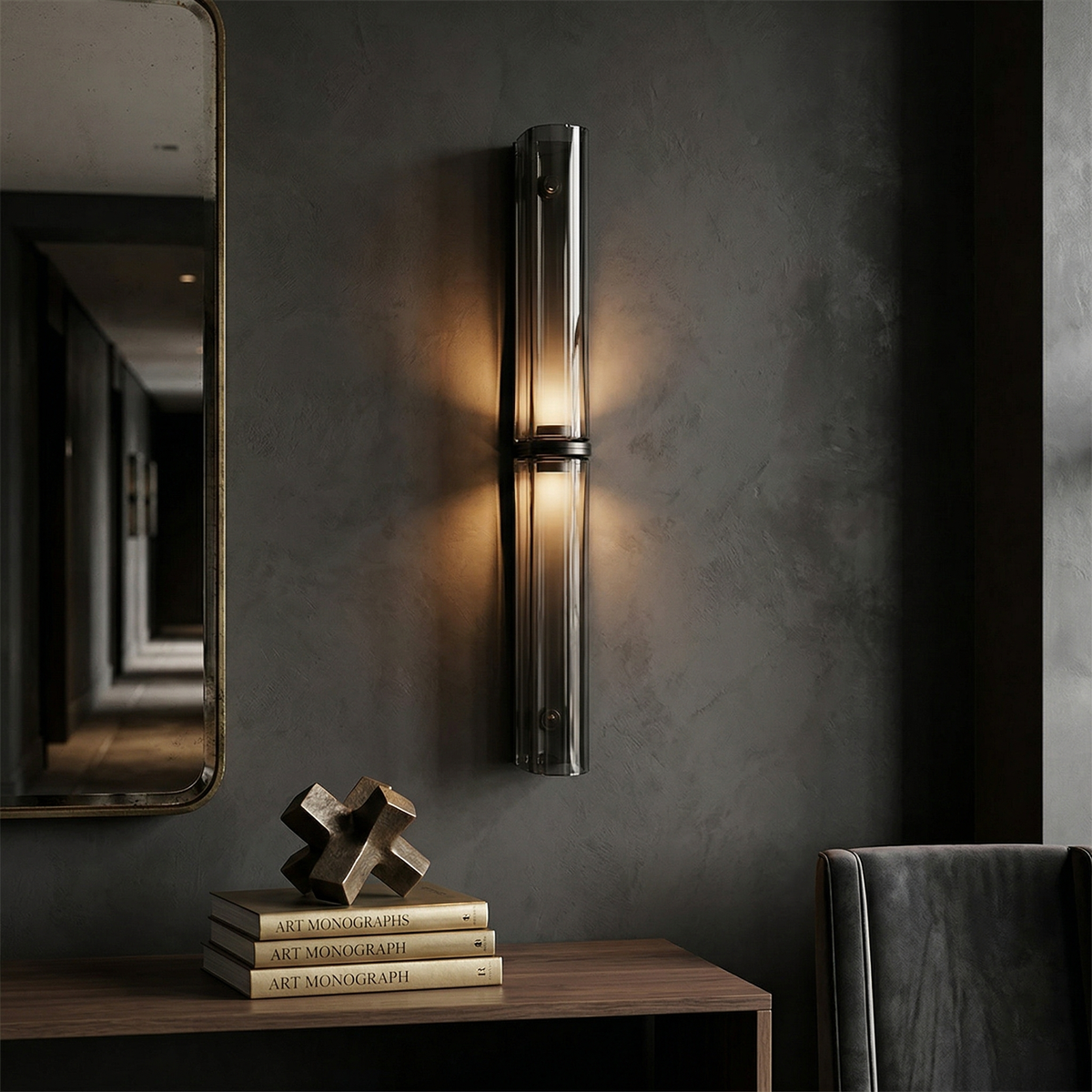 Elara Haus Arched Glass Tube Sconce