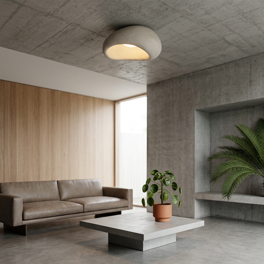 Elara Haus Asymmetric Oval Flush Mount Ceiling Lamp