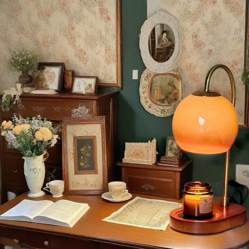 Elara Haus Candle Warmer Lamp with Glass Shade