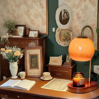 Elara Haus Candle Warmer Lamp with Glass Shade