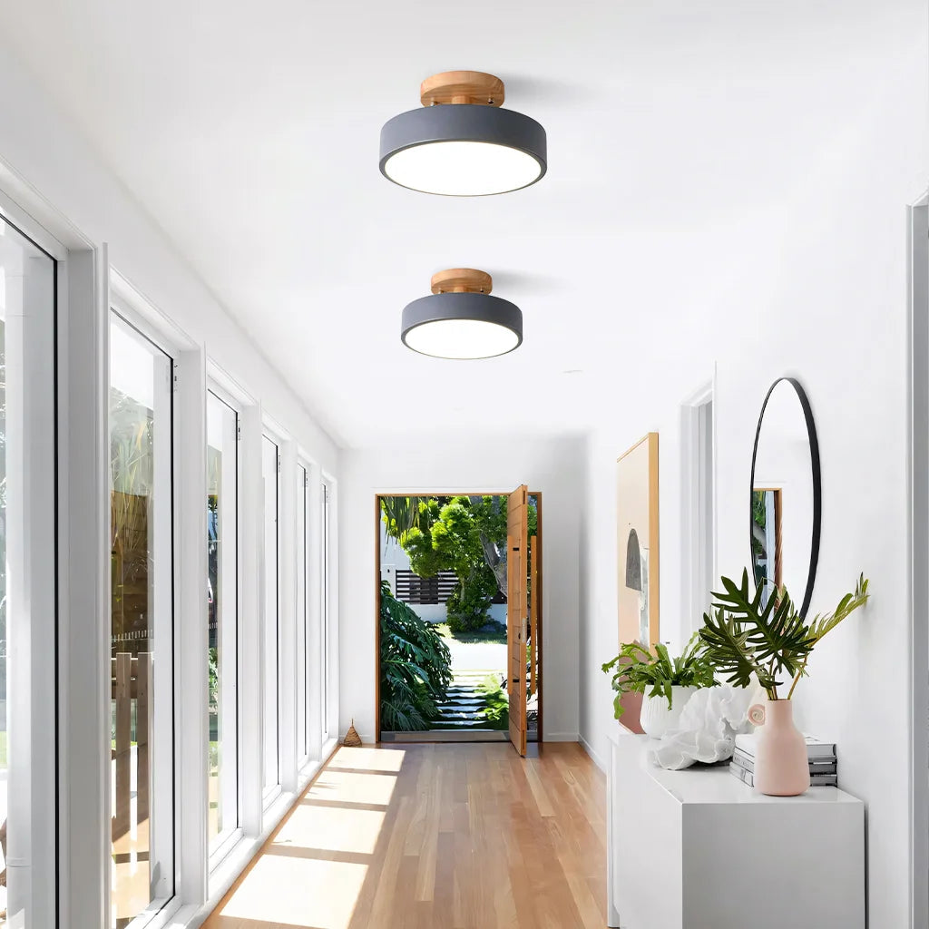Elara Haus Circular Drum Semi Flush Ceiling Light