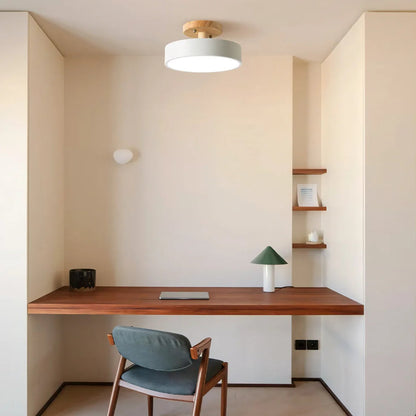 Elara Haus Circular Drum Semi Flush Ceiling Light