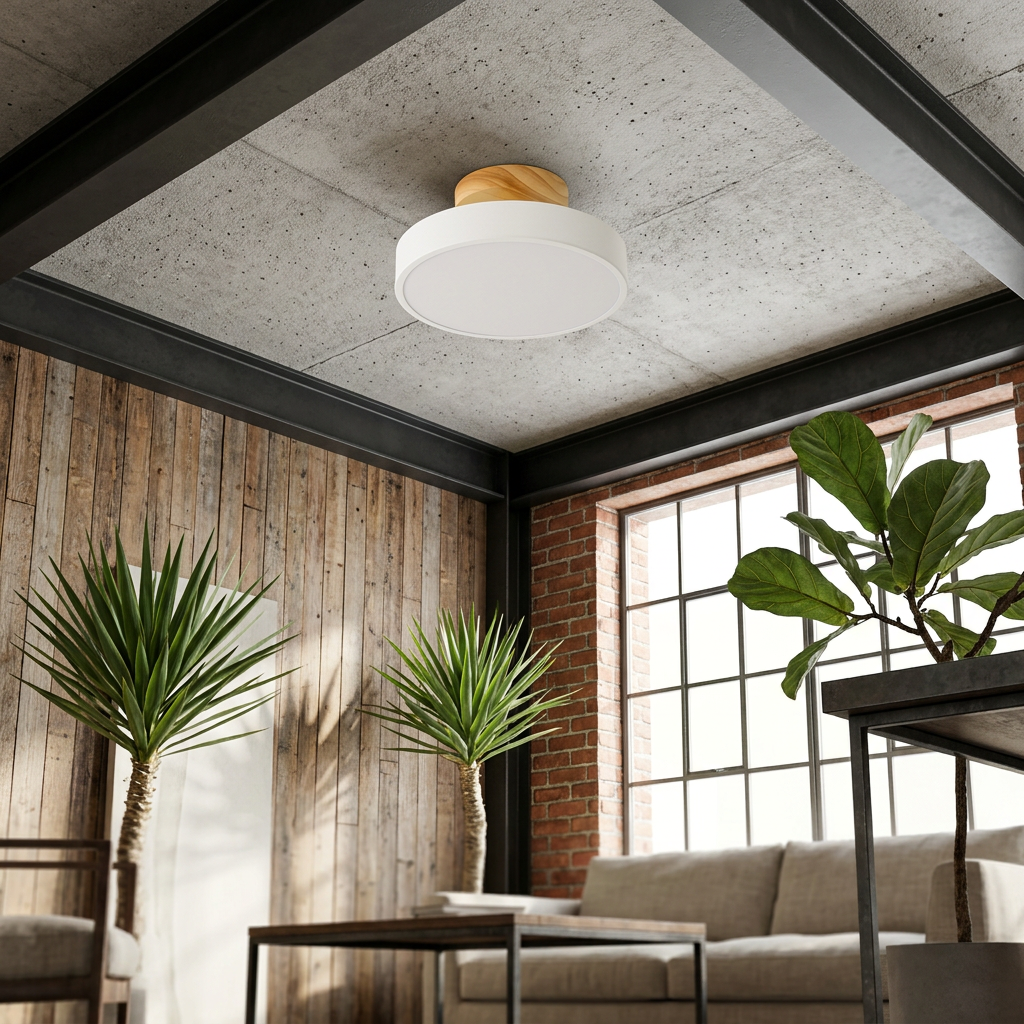 Elara Haus Circular Drum Semi Flush Ceiling Light