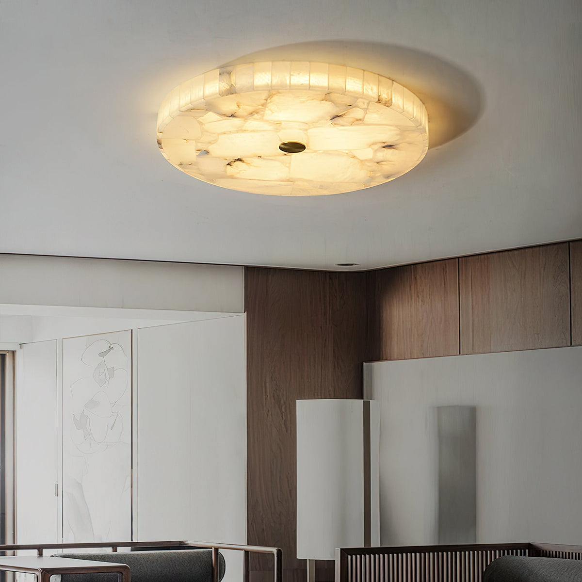 Elara Haus Circular Pieced Stone Ceiling Lamp