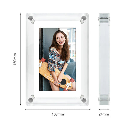 Elara Haus Clear Acrylic Digital Motion Photo Frame