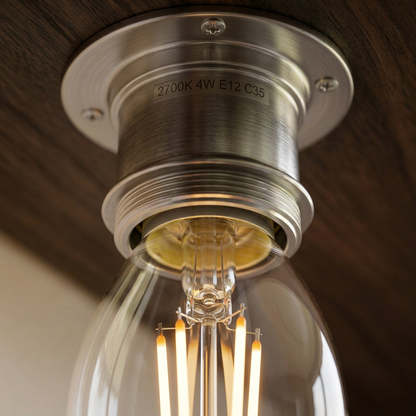Elara Haus Clear Glass Candelabra LED Filament Bulb with Screw Base