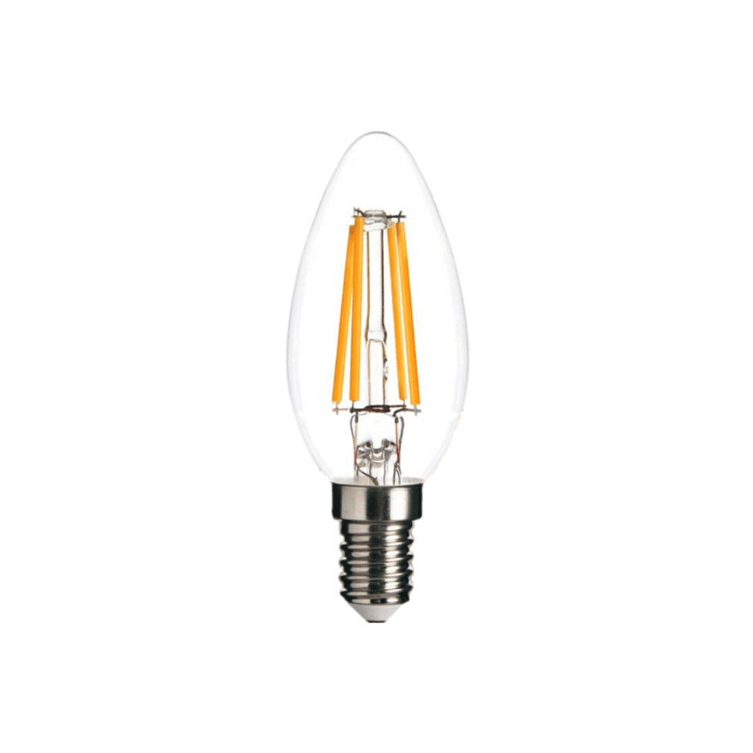 Elara Haus Clear Glass Candelabra LED Filament Bulb with Screw Base