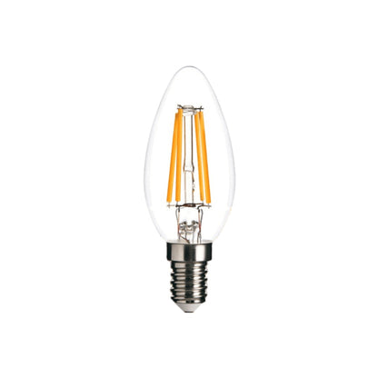 Elara Haus Clear Glass Candelabra LED Filament Bulb with Screw Base