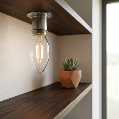 Elara Haus Clear Glass Candelabra LED Filament Bulb with Screw Base