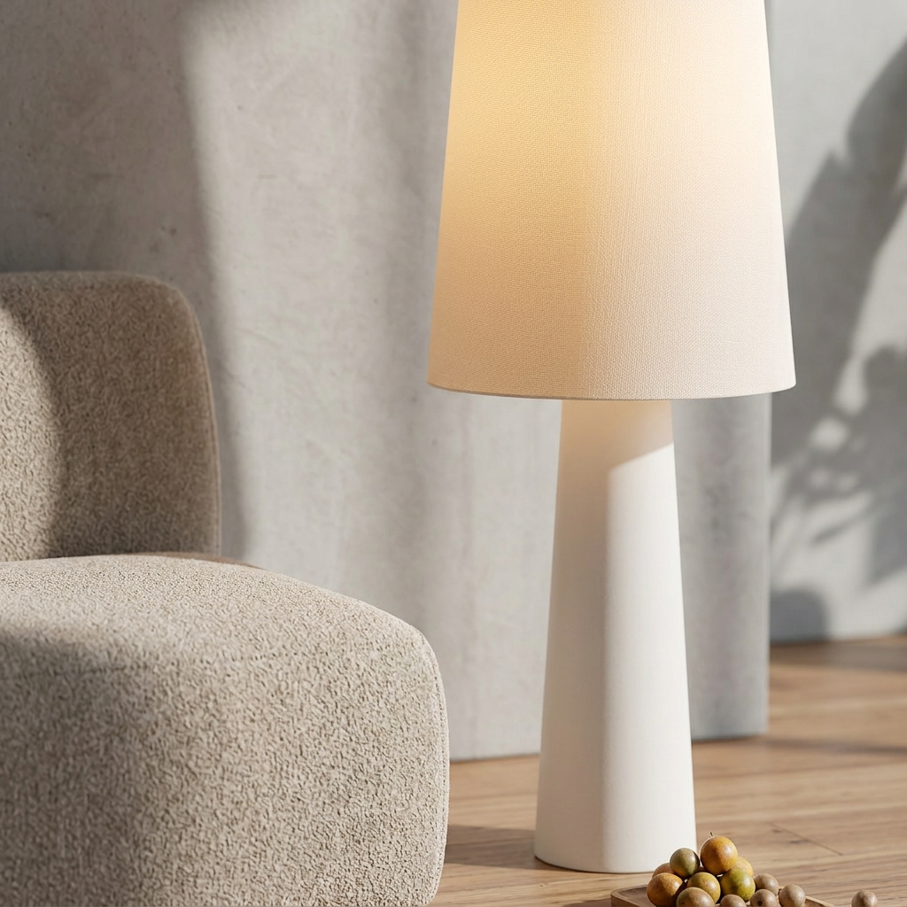 Elara Haus Conical Base Table Lamp with Fabric Shade