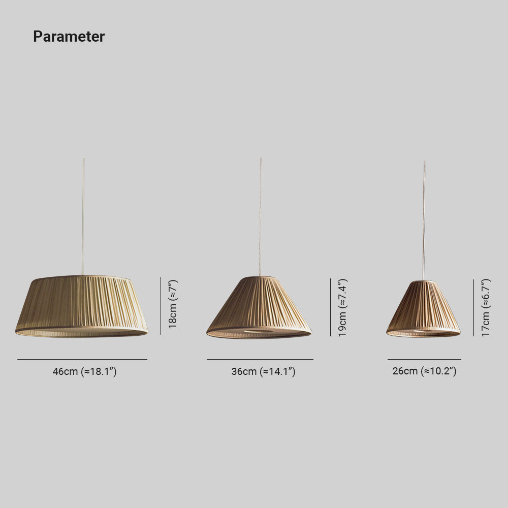 Elara Haus Conical Pleated Shade Ceiling Pendant