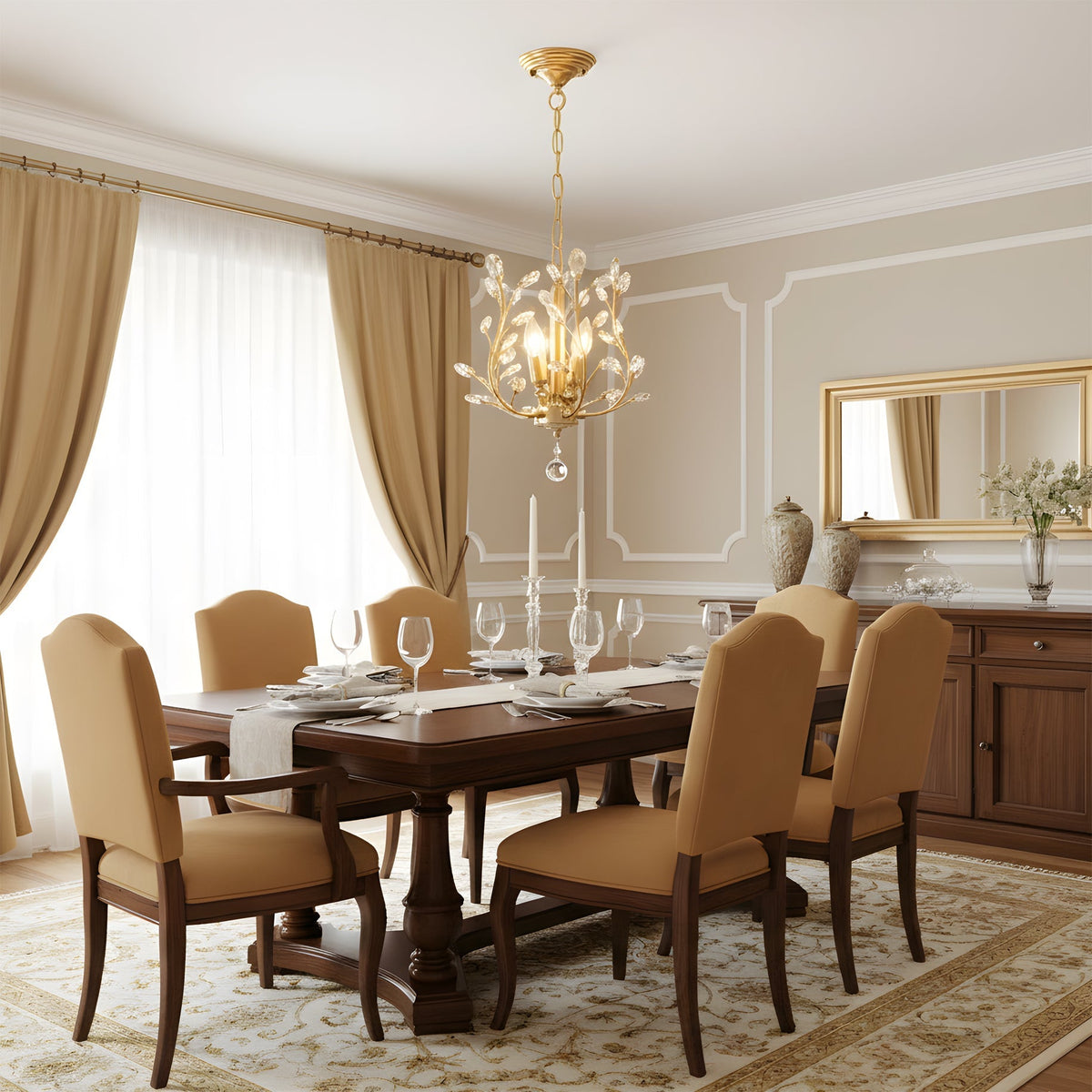 Elara Haus Crystal Branch Chandelier Pendant Light