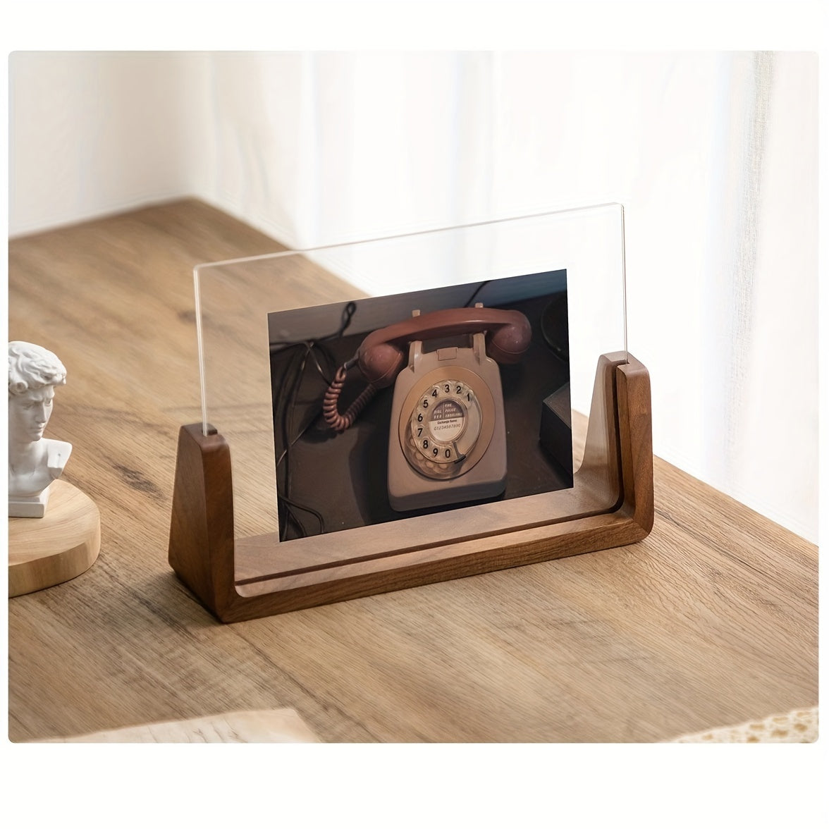 Elara Haus Double-Sided Rotating Wooden Photo Frame