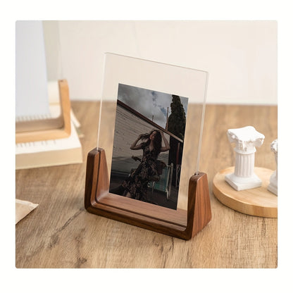 Elara Haus Double-Sided Rotating Wooden Photo Frame