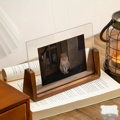 Elara Haus Double-Sided Rotating Wooden Photo Frame