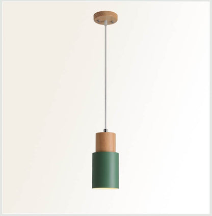 Nordic Macaron Cylinder Aluminum 1-Light Single LED Pendant Light 11