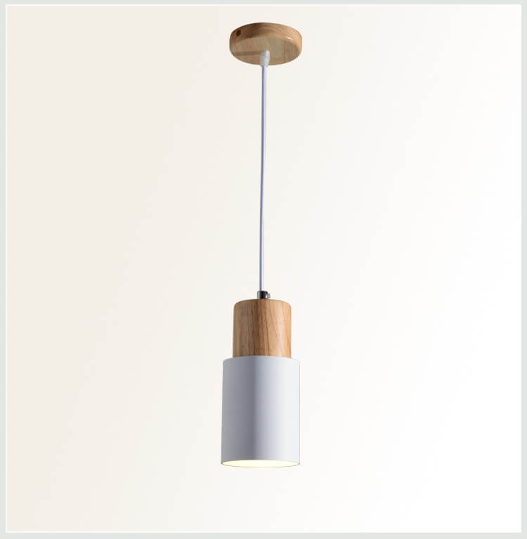 Nordic Macaron Cylinder Aluminum 1-Light Single LED Pendant Light 0