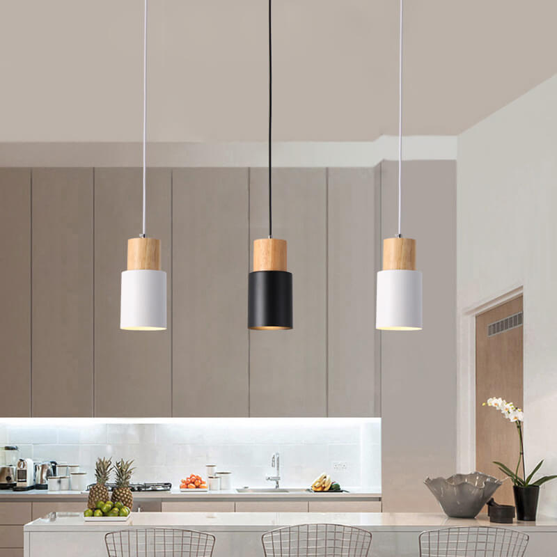 Nordic Macaron Cylinder Aluminum 1-Light Single LED Pendant Light 1