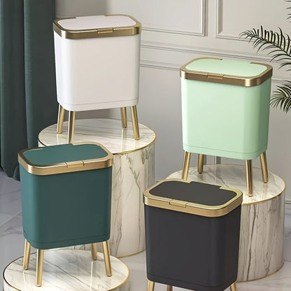Elara Haus Elevated Trash Can with Push-Top Lid