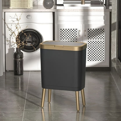 Elara Haus Elevated Trash Can with Push-Top Lid