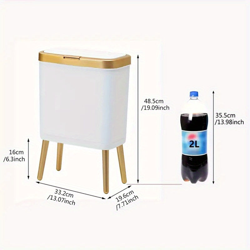 Elara Haus Elevated Trash Can with Push-Top Lid