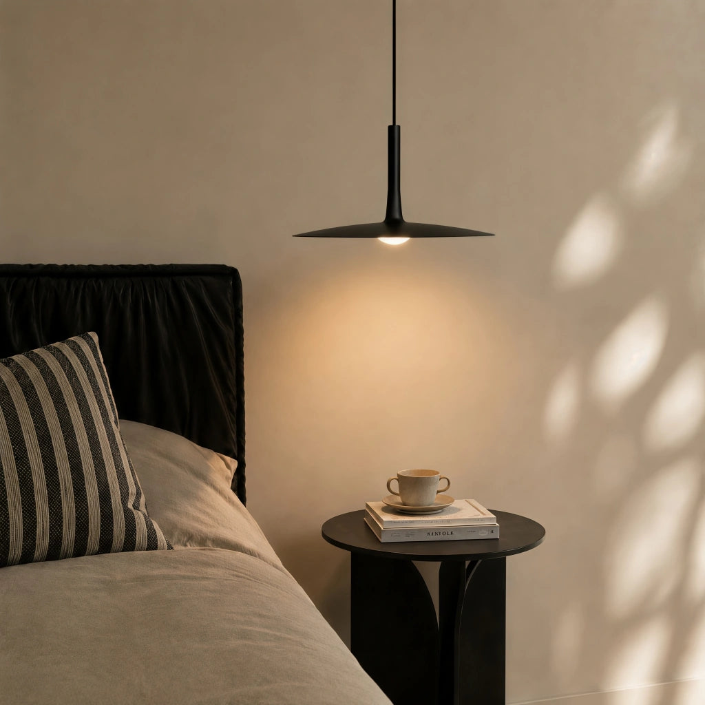 Elara Haus Flared Cone Pendant Light with Cylindrical Neck Stem