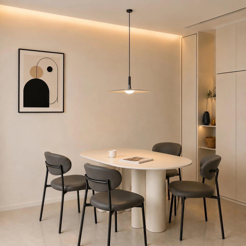 Elara Haus Flared Cone Pendant Light with Cylindrical Neck Stem
