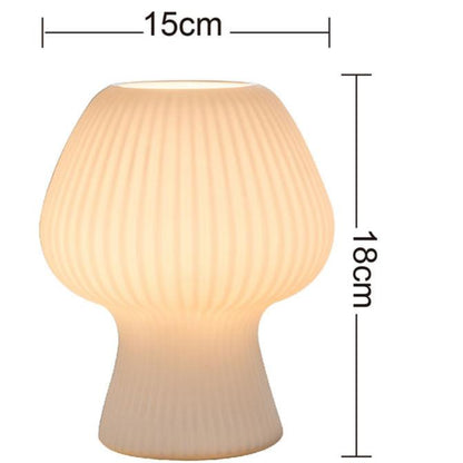 Elara Haus Fluted Mushroom Glass Desk Lamp