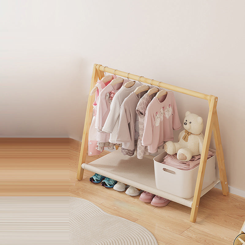 Contemporary Scandinavian Rectangular Natural Nan Bamboo Foldable Kids Hall Tree 2/4-Tier For Bedroom 9
