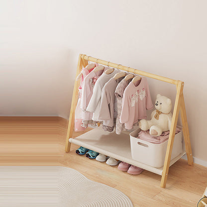 Contemporary Scandinavian Rectangular Natural Nan Bamboo Foldable Kids Hall Tree 2/4-Tier For Bedroom 9
