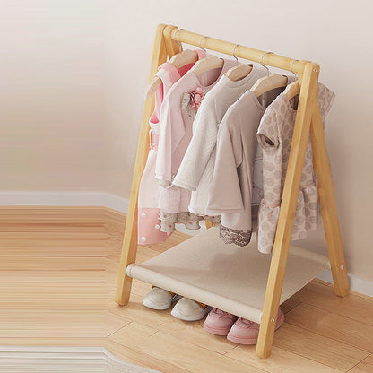 Contemporary Scandinavian Rectangular Natural Nan Bamboo Foldable Kids Hall Tree 2/4-Tier For Bedroom 10