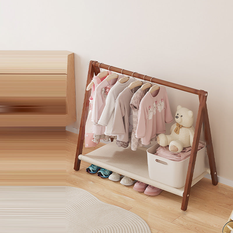 Contemporary Scandinavian Rectangular Natural Nan Bamboo Foldable Kids Hall Tree 2/4-Tier For Bedroom 12