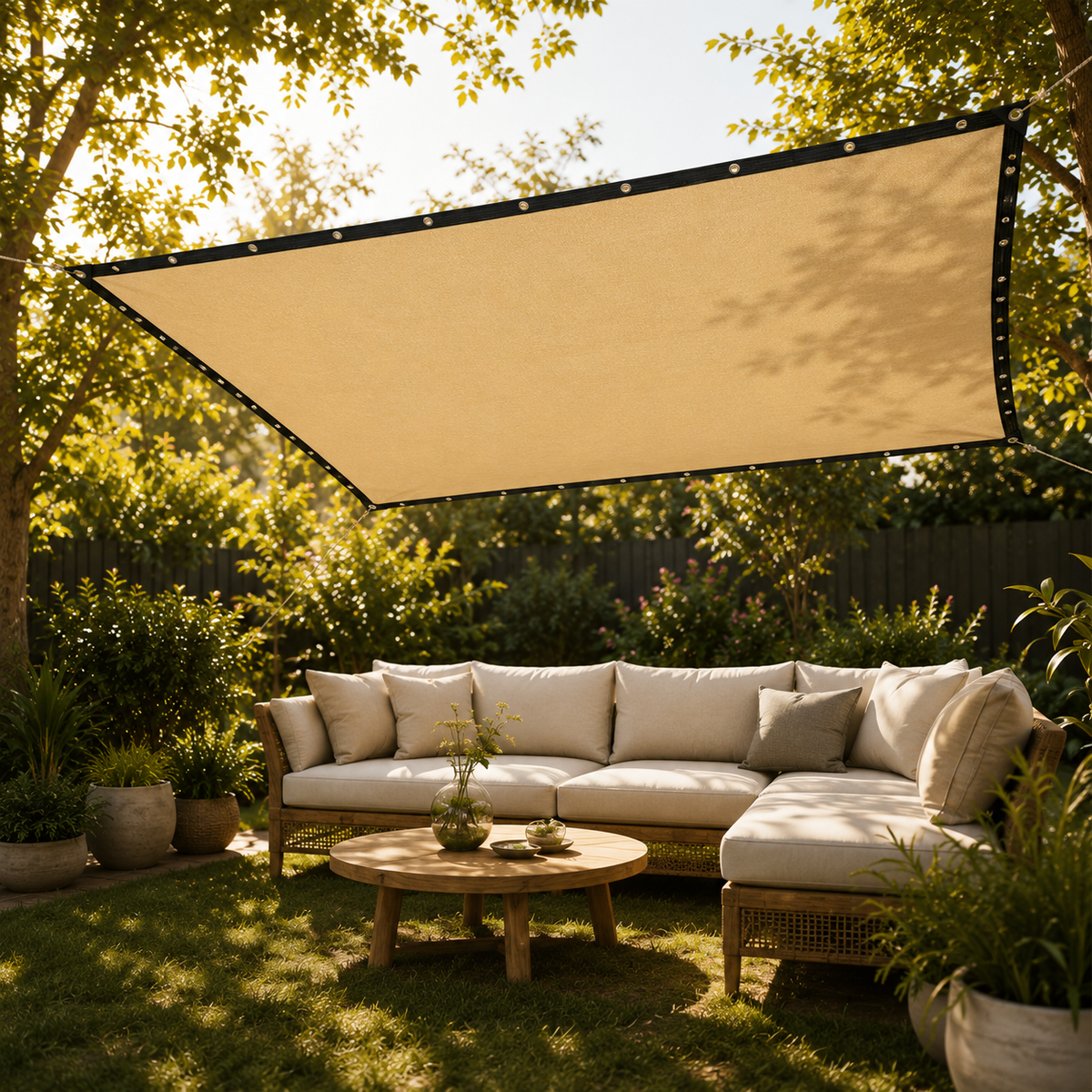 Elara Haus Grommeted Outdoor Sun Screen Canopy