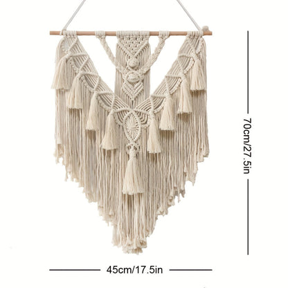 Elara Haus Handwoven Rope Macrame Wall Tapestry