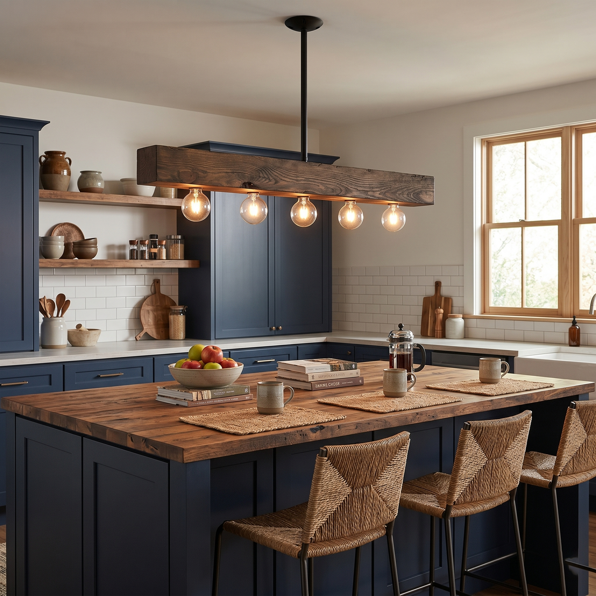 Elara Haus Linear Rectangular Beam Island Chandelier