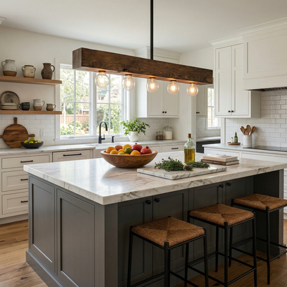 Elara Haus Linear Rectangular Beam Island Chandelier