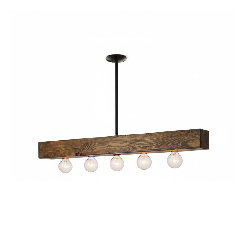 Wood-beam Island Chandelier 1