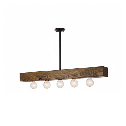 Wood-beam Island Chandelier 1