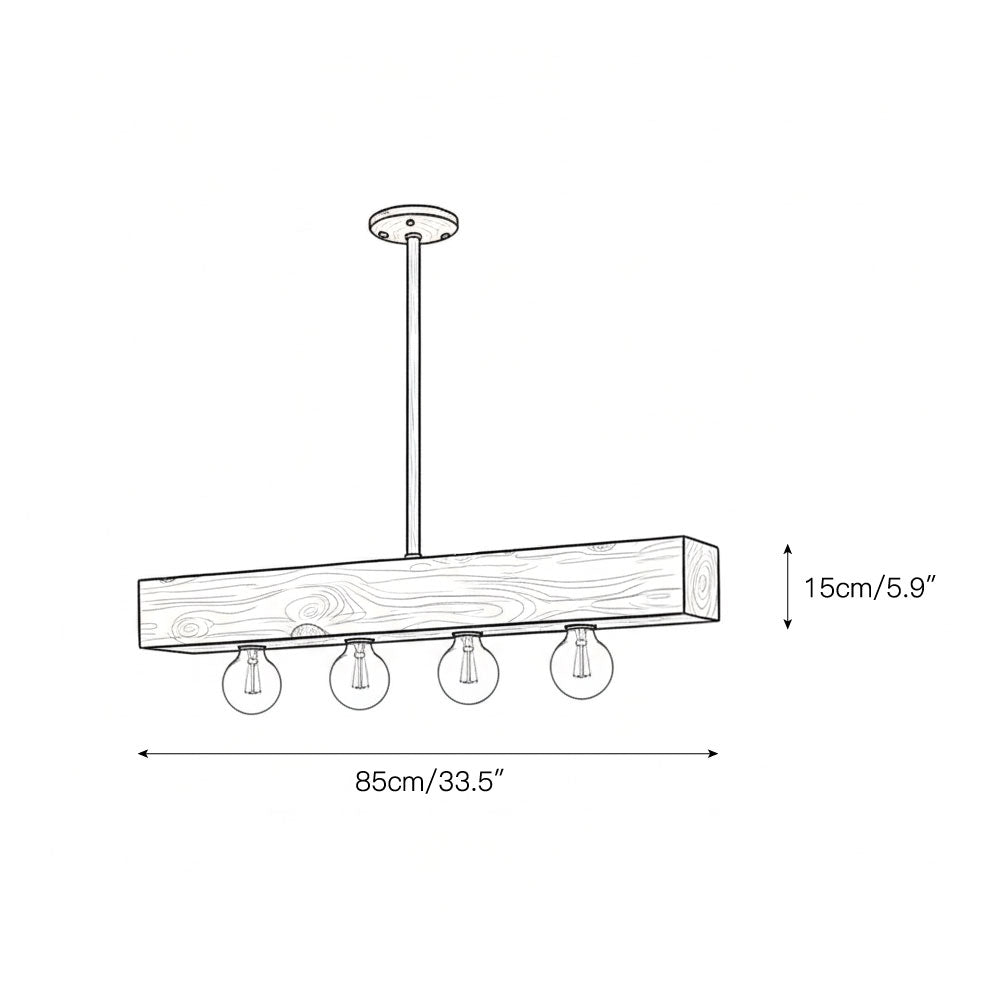 Elara Haus Linear Rectangular Beam Island Chandelier