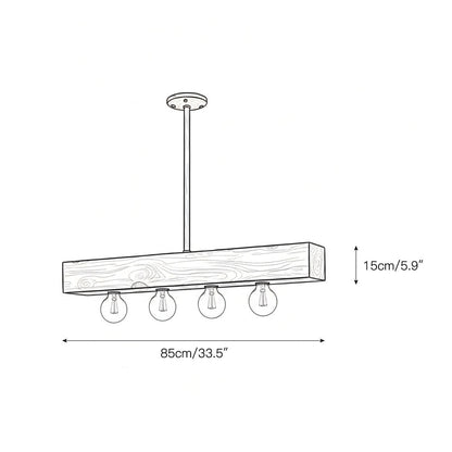 Elara Haus Linear Rectangular Beam Island Chandelier
