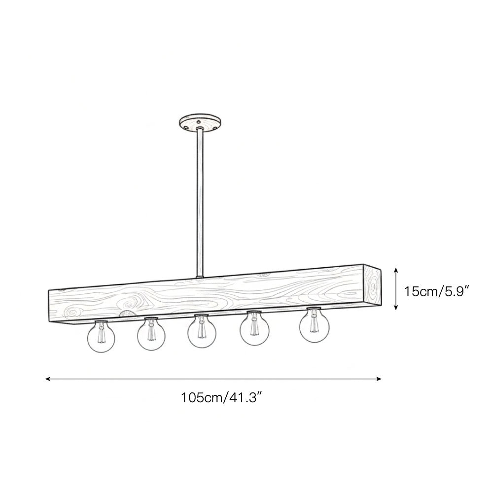 Elara Haus Linear Rectangular Beam Island Chandelier