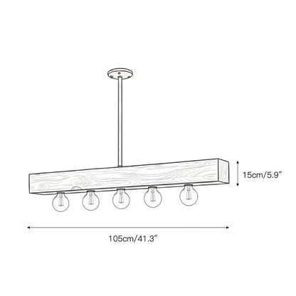 Elara Haus Linear Rectangular Beam Island Chandelier